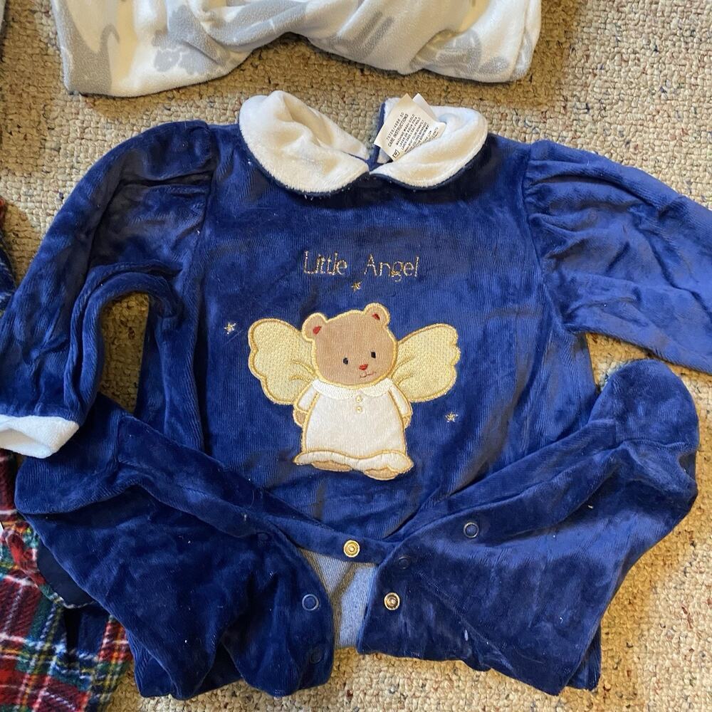 LotOf4 Unisex Baby 3-6-9M Footies Pajamas LittleMe Carters Animals Plaid Angel - Picture 4 of 8